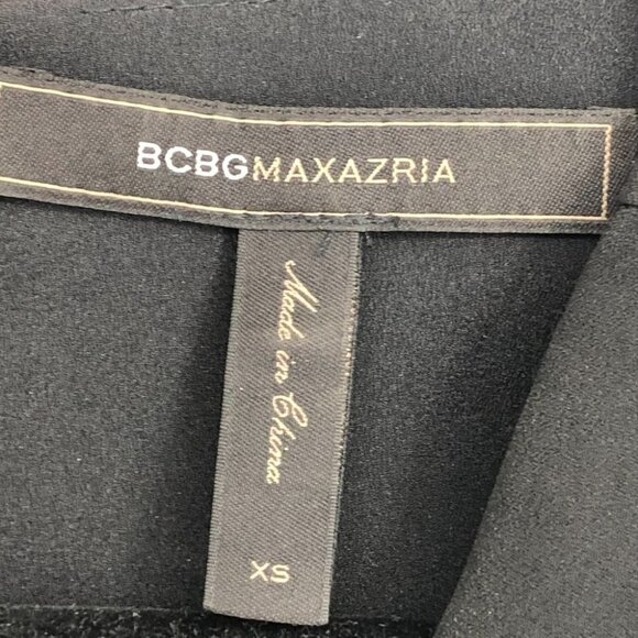 BCBGMaxAzria Black Gathered Waist Sleeveless V-neck Cutout Rachel Midi Dress XS - Picture 5 of 15